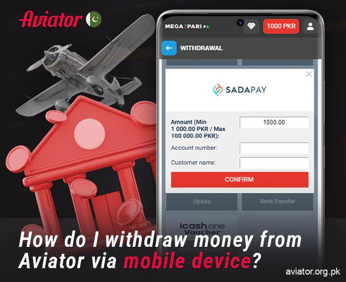 Withdrawing money in Aviator mobile application