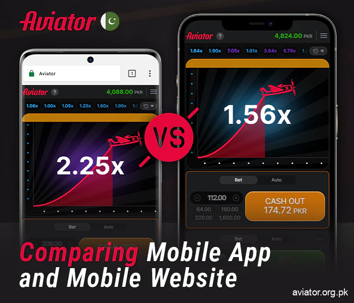 Comparison of the Aviator app and mobile version