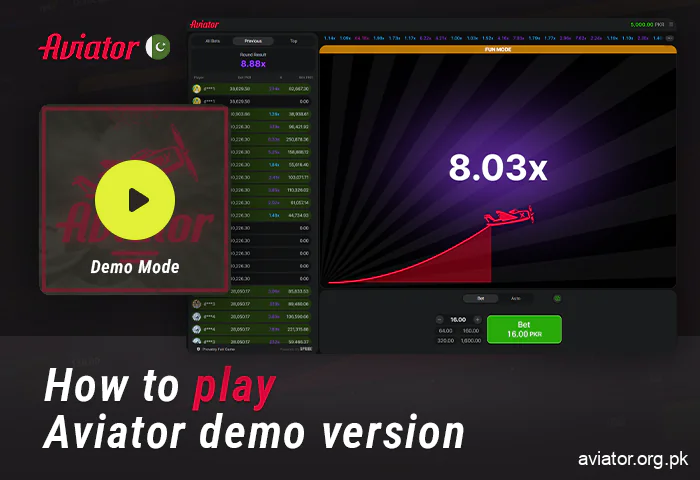 Start playing Aviator demo mode - instructions