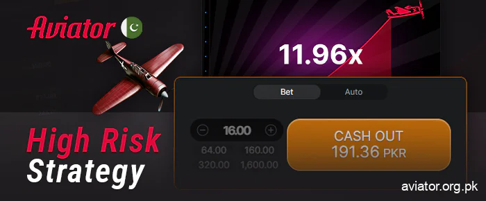 High risk betting strategy for playing Aviator