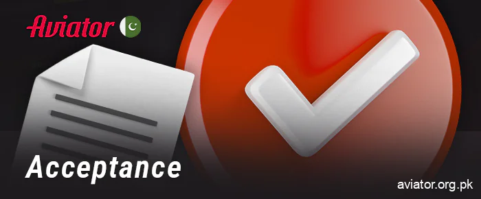 Consent to the terms and conditions on the Aviator website